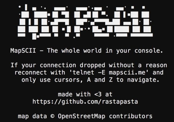 MapSCII - это приложение карт ASCII для командной строки.