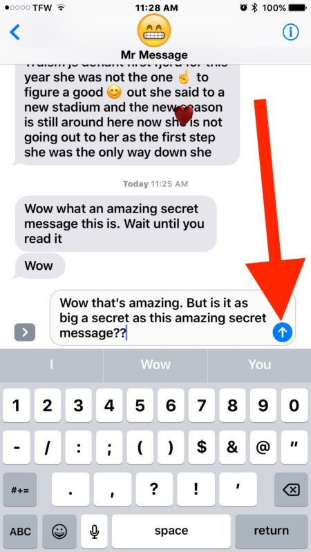 Send an invisible ink message on iOS