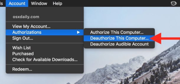 How to deauthorize a computer in iTunes 