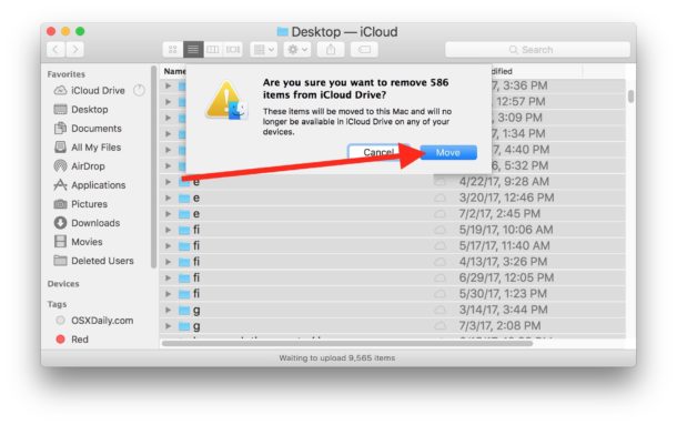 Moving files from iCloud Drive to local Mac