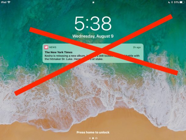 Скрыть и удалить оповещения о новостях с экрана блокировки iOS