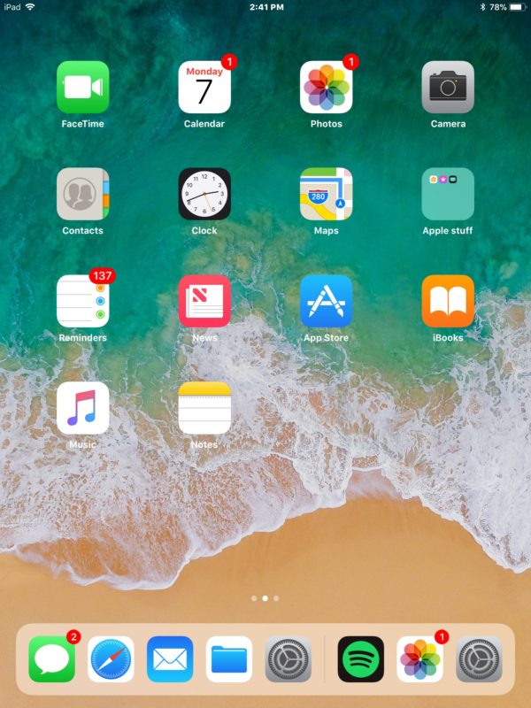 iPad with iOS 11 