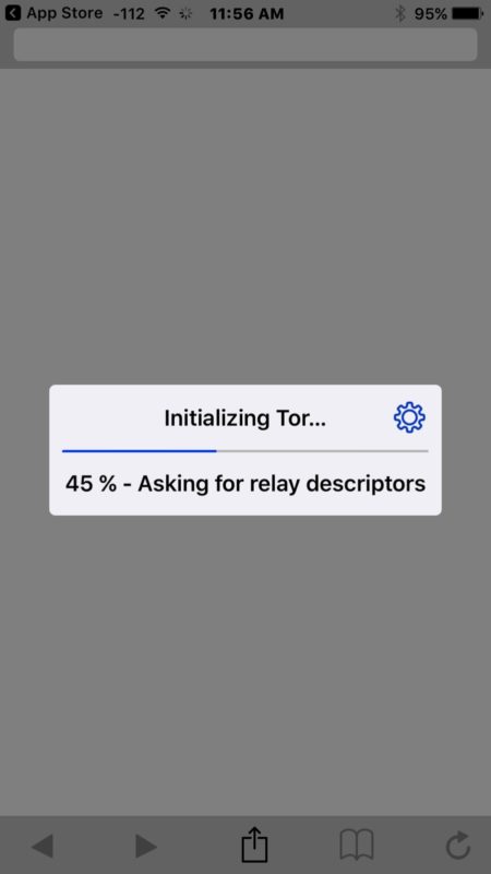 Tor Initializing to connect on iPhone
