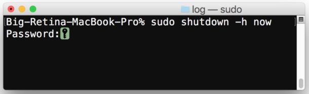 Shutdown a Mac from Command Line