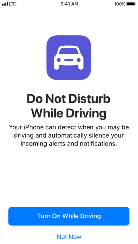 Do Not Disturb while driving