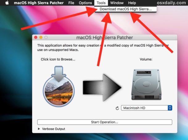 Download the complete macOS High Sierra installer