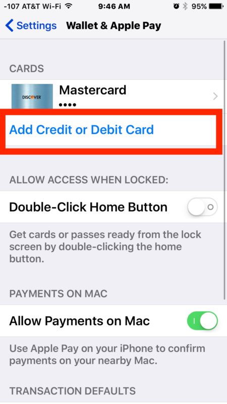 Add new cards to Apple Pay 