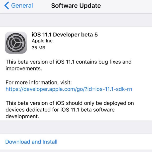 iOS 11.1 beta 5