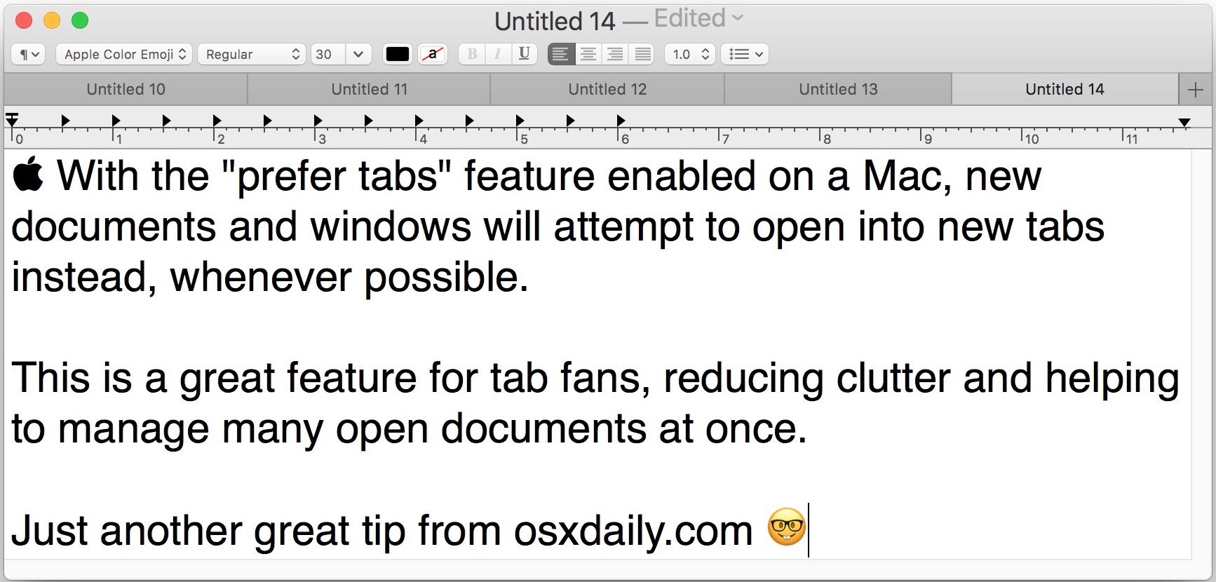 Set apps to prefer tabs on Mac