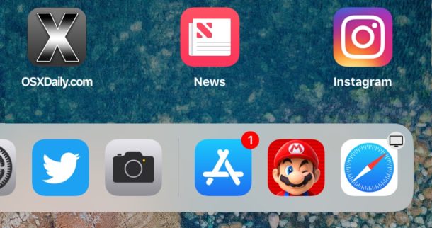 Recent Apps and Suggested Apps in iPad Dock