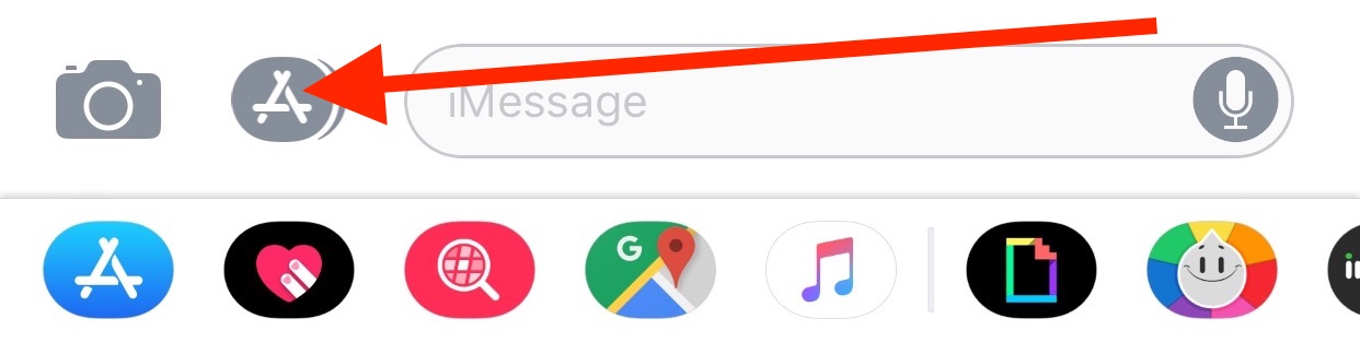 Tap to hide the iMessage app drawer in iOS 11
