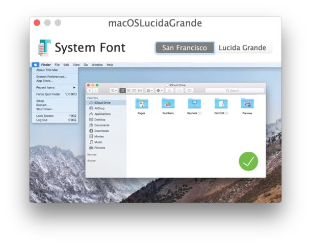 Restore San Francisco as System Font in Mac High Sierra