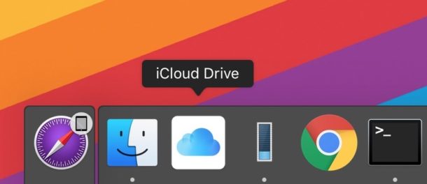 iCloud Drive in the Dock on Mac