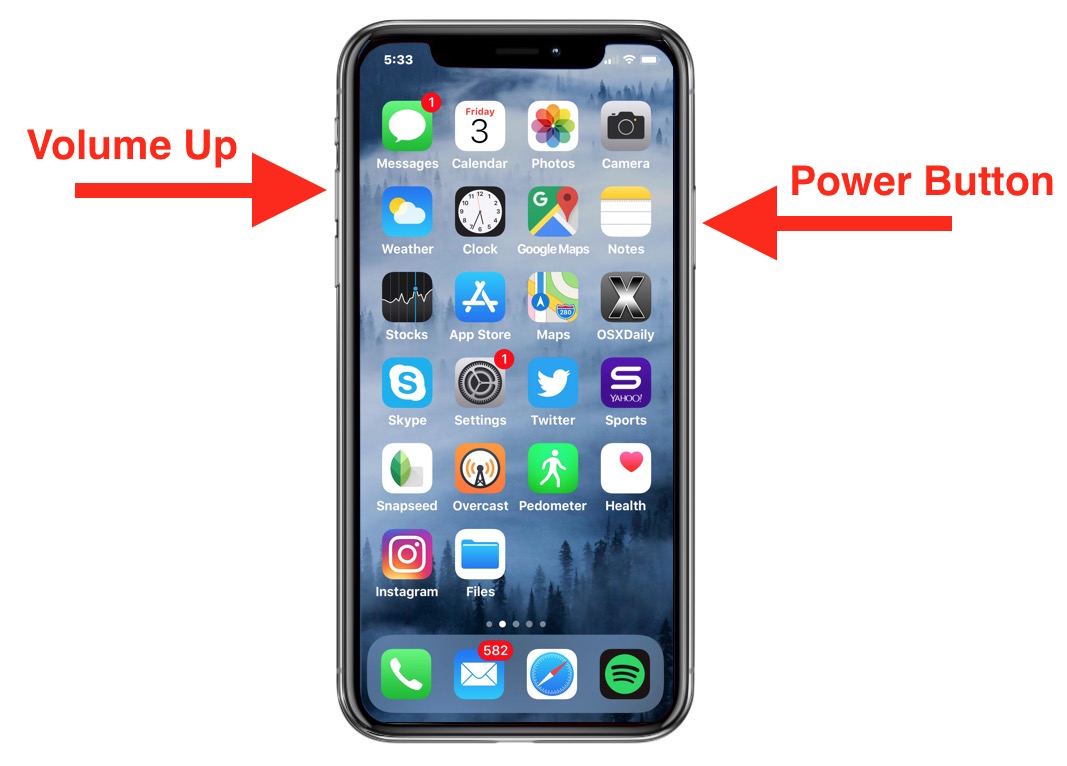 How To Take Screenshots On Iphone X Iphone Xr Xs And Iphone Xs Max Osxdaily