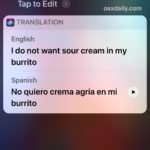 Translating languages with Siri on iPhone