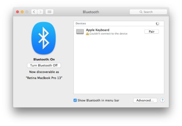 Индикатор Apple Keyboard мигает и не подключается к Mac
