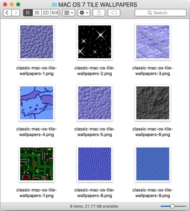 Classic Mac OS tiling wallpapers