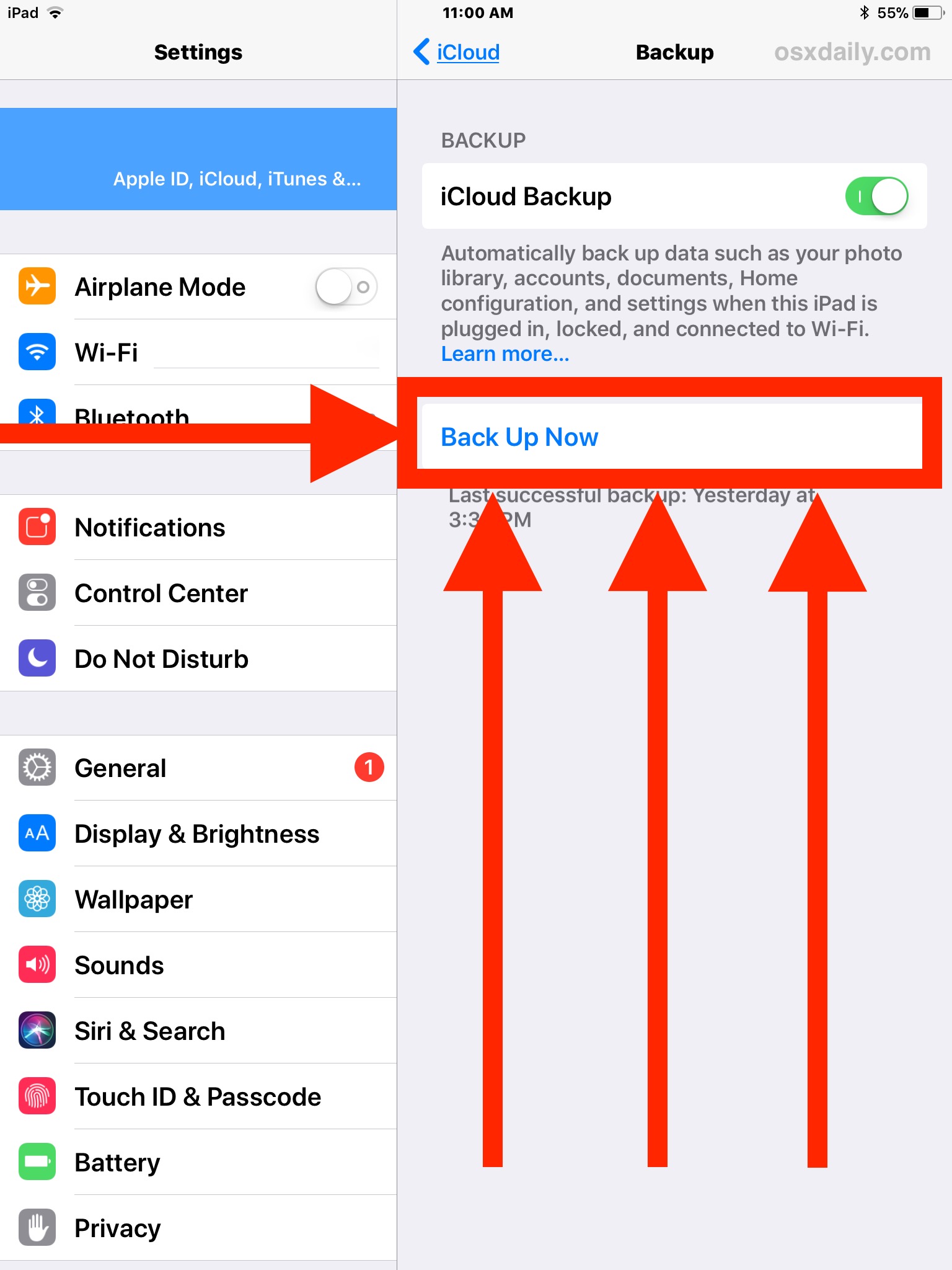 does app data backup to icloud