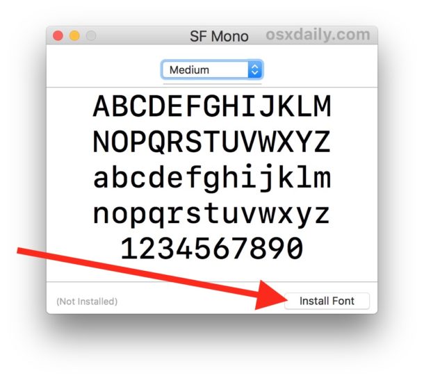 Install SF Mono on Mac