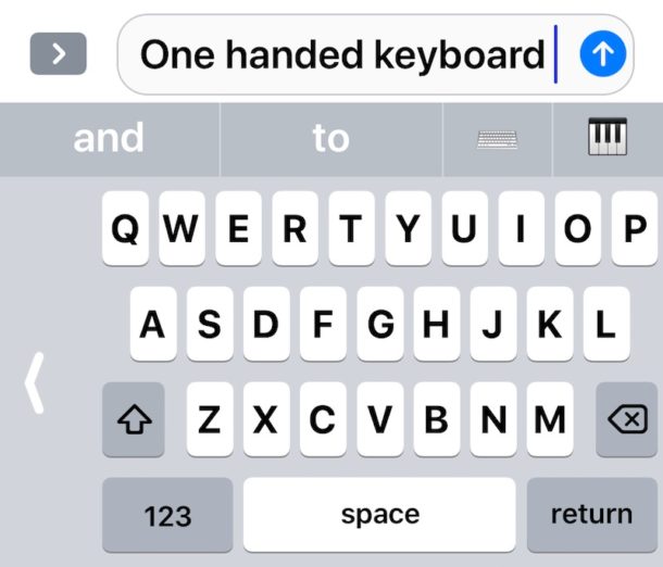 One Handed Keyboard on iPhone