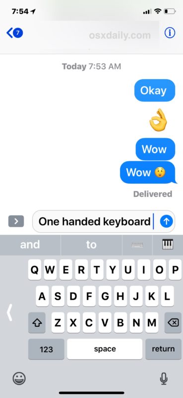 The One Handed Keyboard on iPhone