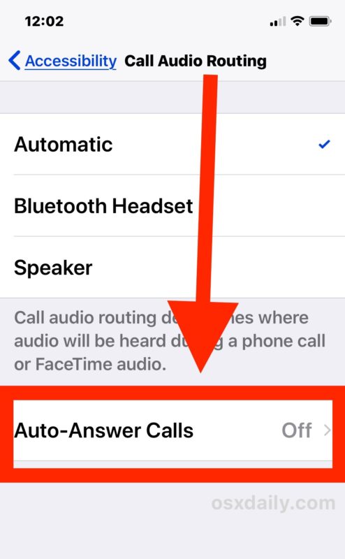 Включить автоматический ответ на звонки с iPhone