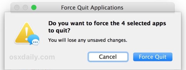 How to force quit multiple Mac apps concurrently