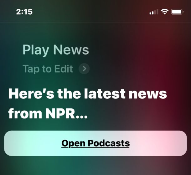 Play news from Siri