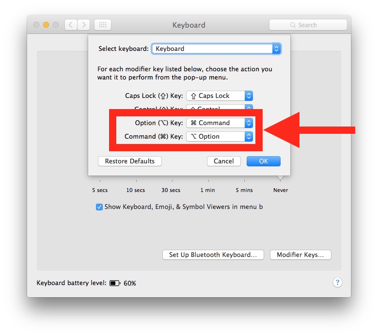to Use Windows PC Keyboard on Mac by Remapping Command & Option Keys | OSXDaily