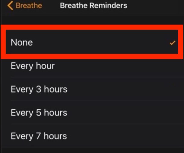 Disable Breathe Reminders on Apple Watch