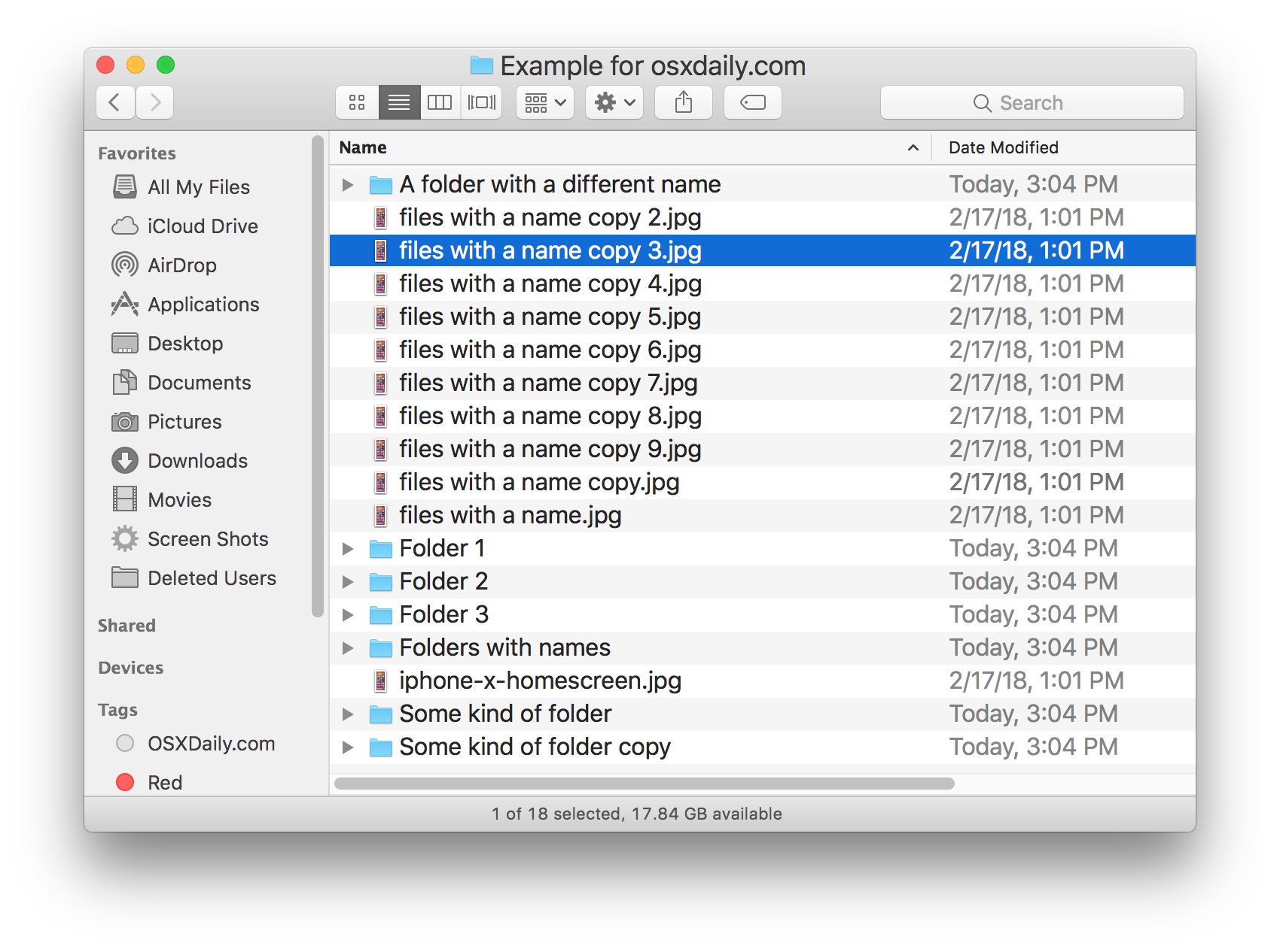 Default folder and file sorting on Mac Finder