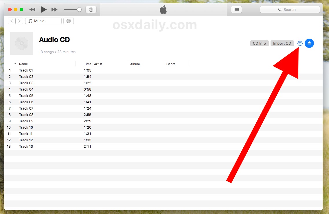 Change audio import settings in iTunes for CDs