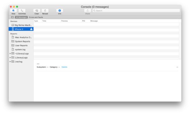 How to View Logs from iPhone and iPad on a Mac | OSXDaily