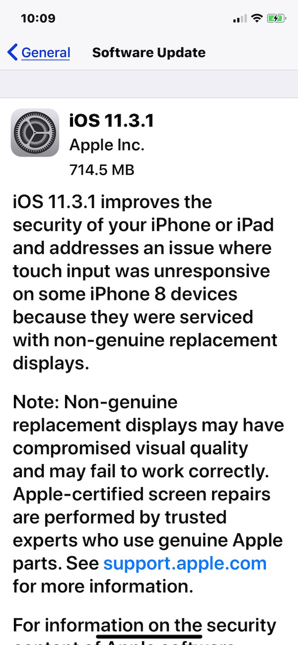 iOS 11.3.1 download update