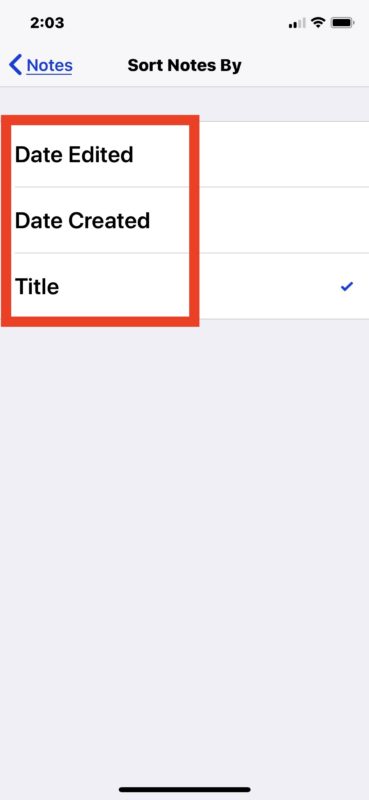 How to sort notes in iOS