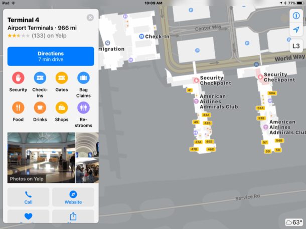 Browse around in airports with Apple Maps