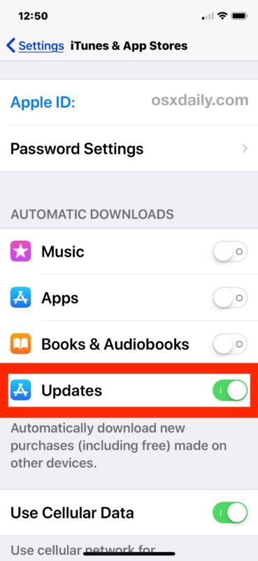 How to enable automatic app store updates in iOS