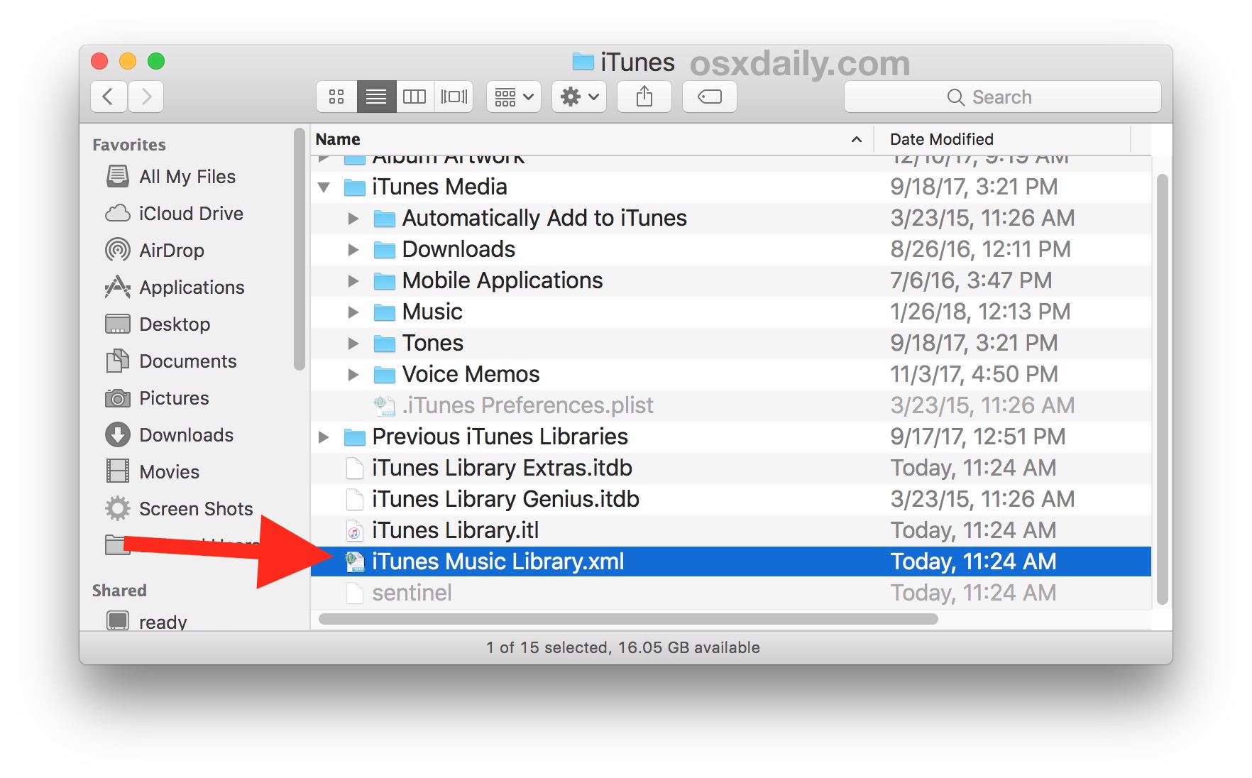 look for stored itunes documents on mac