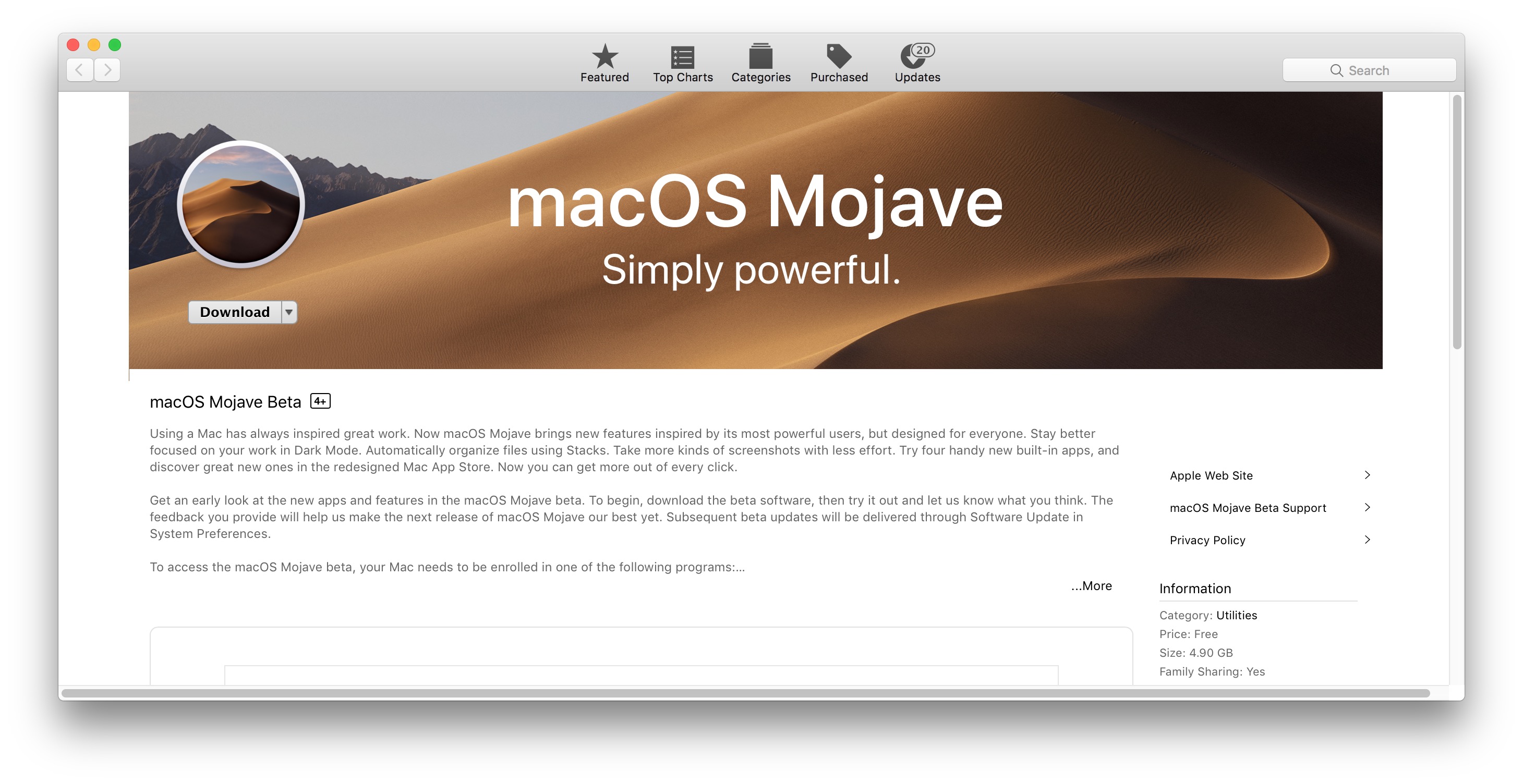 Download macOS Mojave public beta
