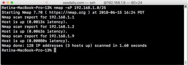 How to find all hosts on network with nmap