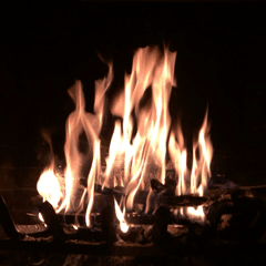 An animated GIF of a fireplace created for osxdaily.com