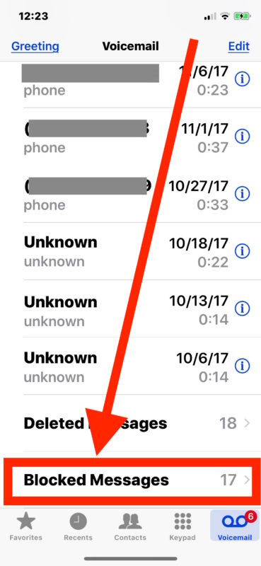 How to check blocked caller voicemail messages on iPhone