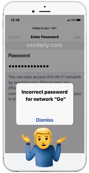 How to fix an Incorrect Password for wi-fi network error on iPhone and iPad