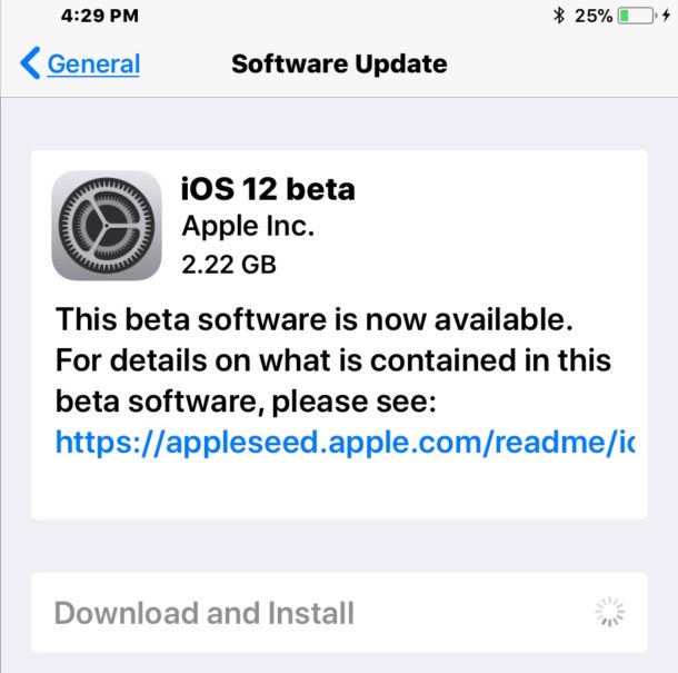 iOS 12 beta download