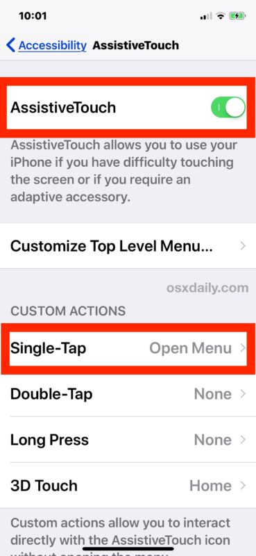 How to enable a Virtual Home button on iPhone or iPad