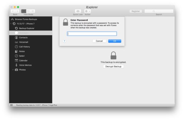 How to save encrypted iPhone Messages data with iExplorer