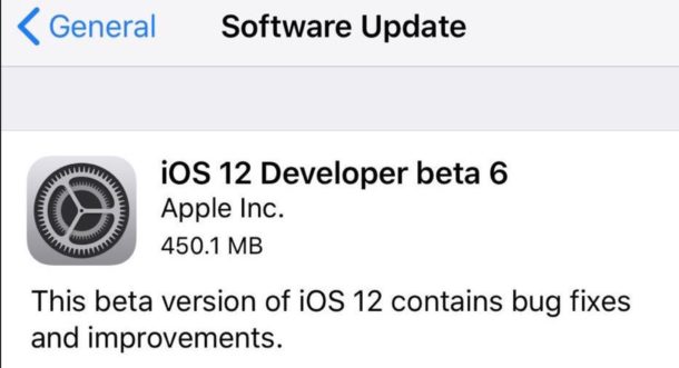 iOS 12 beta 6