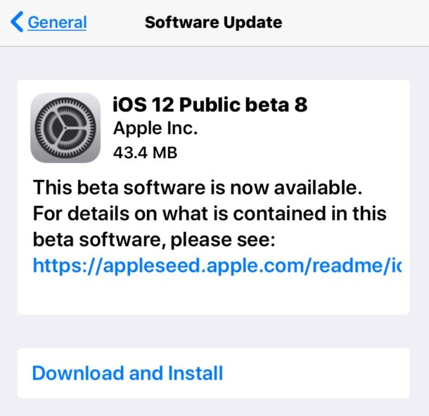 iOS 12 public beta 8 download available