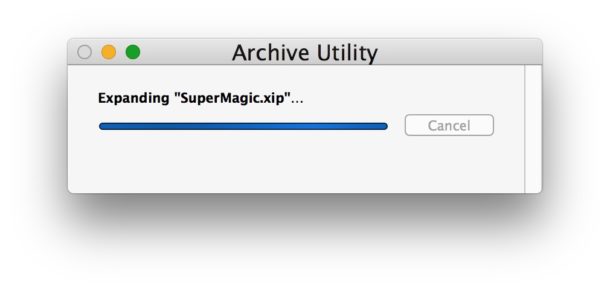 Открытие и распаковка файла xip на Mac