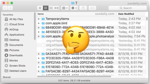 God følelse patrulje Datum Where's the Temp Folder on Mac OS? How to Find & Open the Mac Temporary  Directory | OSXDaily